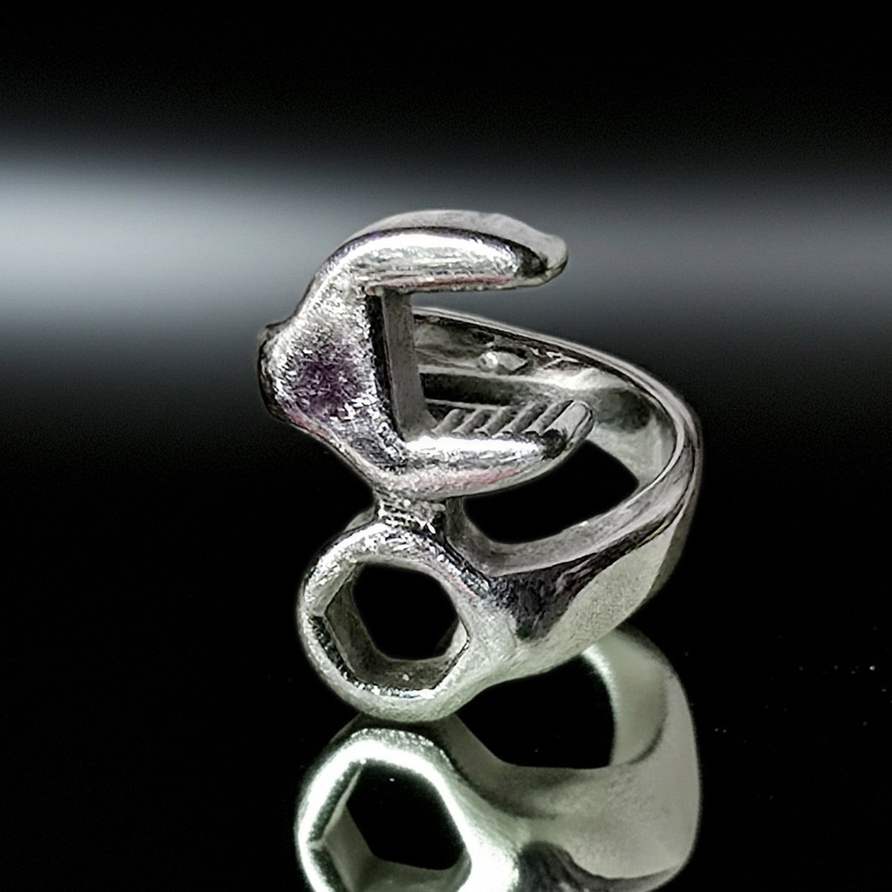 Silver Wrench Adjustable Ring - image 2